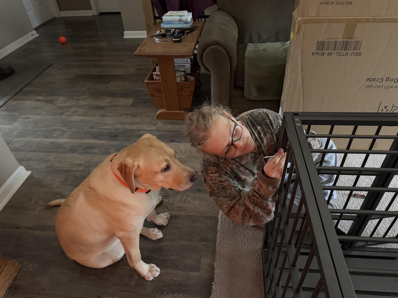 48 Inch Heavy Duty Dog Crate with Wheels,Indestructible Escape-Proof Dog Kennel with Locking Latch and Double Door,Extra Large XL XXL Crate Indoor for Large and Medium Dog with Removable Tray customer photo 2