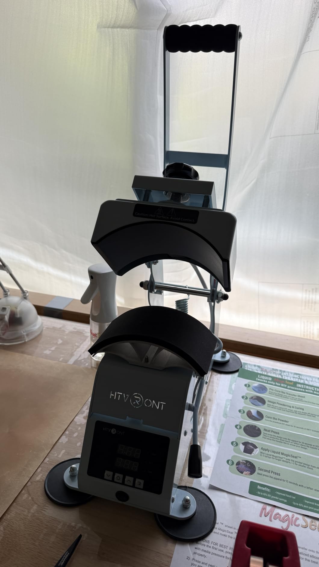 HTVRONT Hat Press Hat Heat Press Machine | 2 Platens & Caps Stretcher, for Caps with Memory Mode and Non-Slip Base for Heat Transfer Vinyl customer photo 2