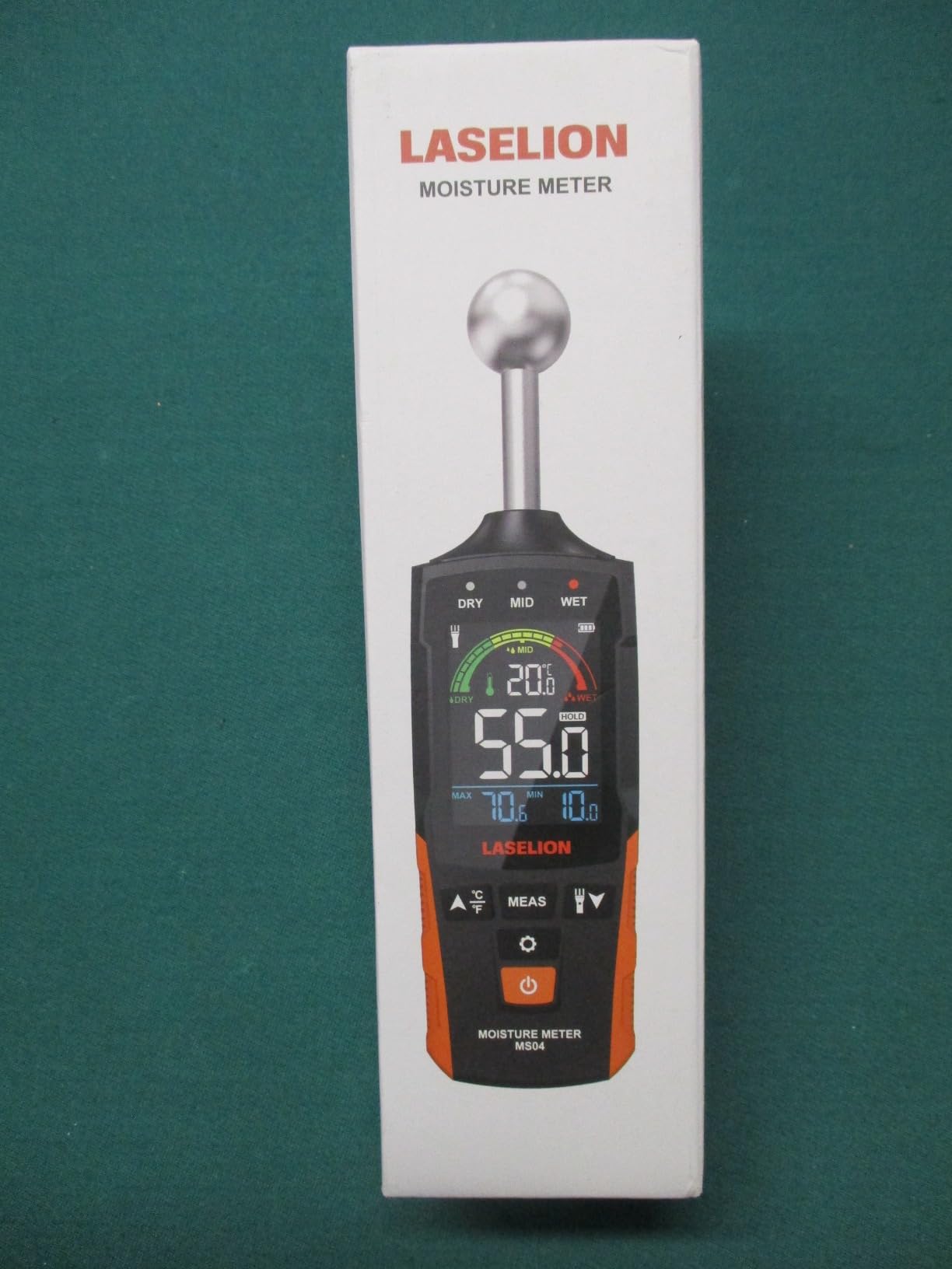 LASELION MS04 Pinless Moisture Meter with Ball Probe for Non-Destructive Area Scans Ideal for Wood Walls and Construction Materials Customizable Humidity Alarms Built-in Flashlight customer photo 2