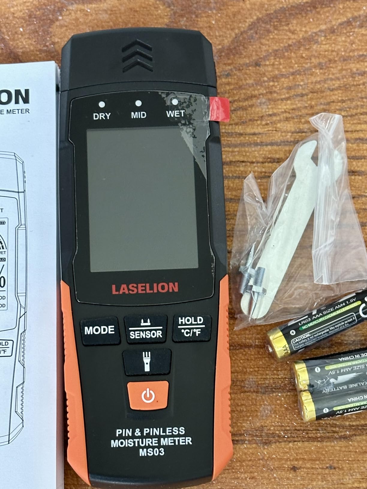 LASELION 2-in-1 Pin & Pinless Moisture Meter MS03 – Accurate Moisture Detection for Wood, Concrete, Drywall, and More – LCD Display with Hold Function, Flashlight, and Auto Power Off customer photo 2