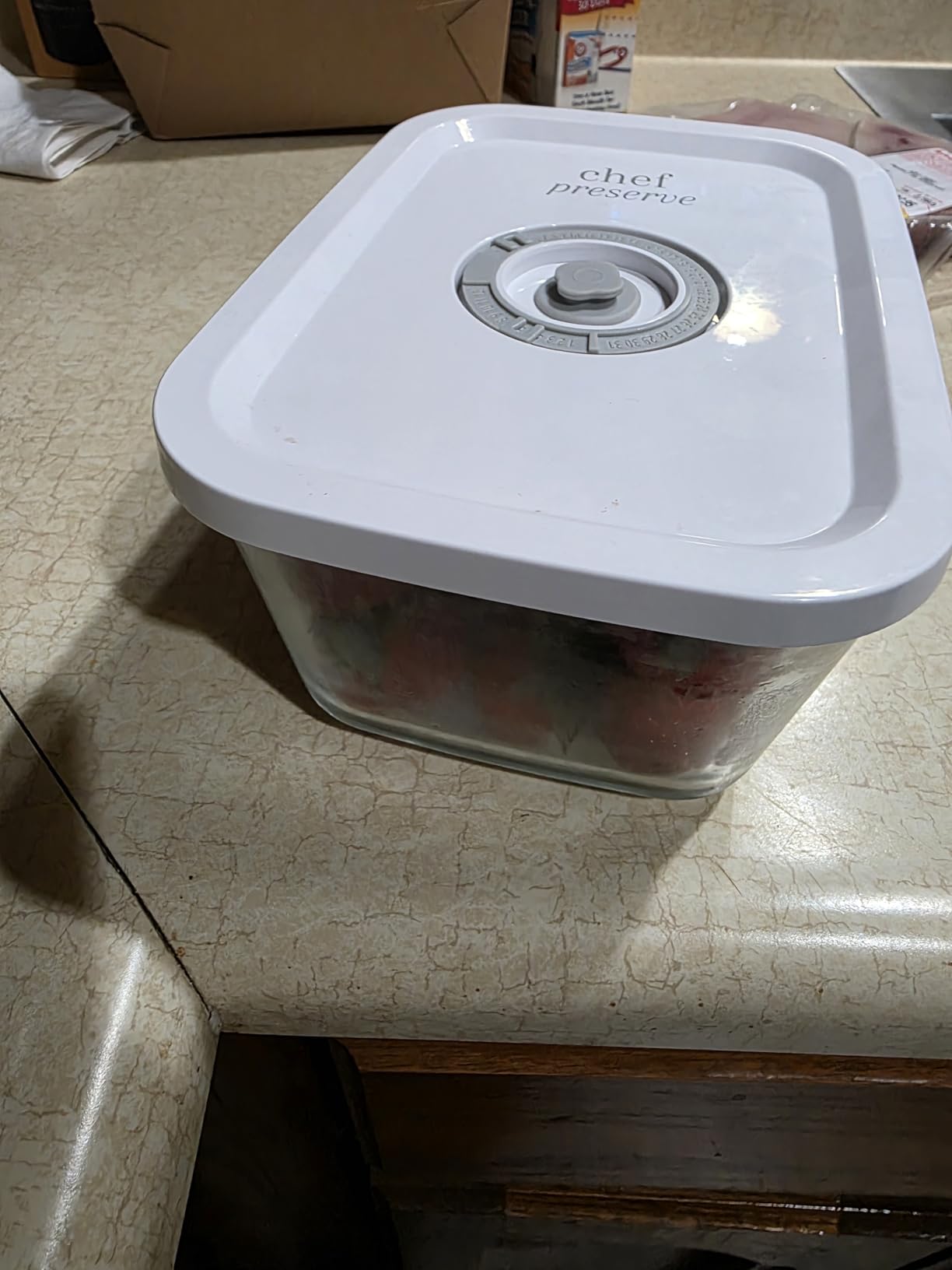 Chef Preserve Glass Vacuum Seal Containers for Food Storage, Made For Compact Vacuum Sealer, 3pcs set [1x Small, 1x Medium, 1x Large] Works With Handheld Vacuum Sealer Machine customer photo 2