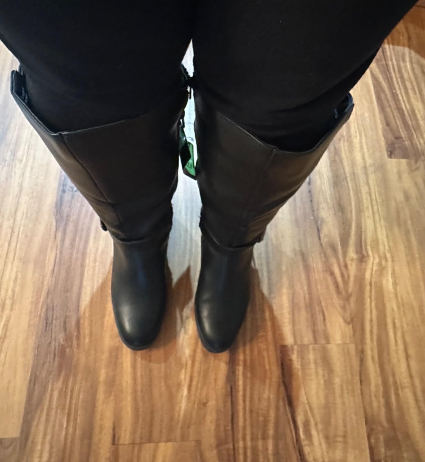 Hawkwell Women's Extra Wide Calf Pull On Side Zipper Knee High Boots customer photo 1