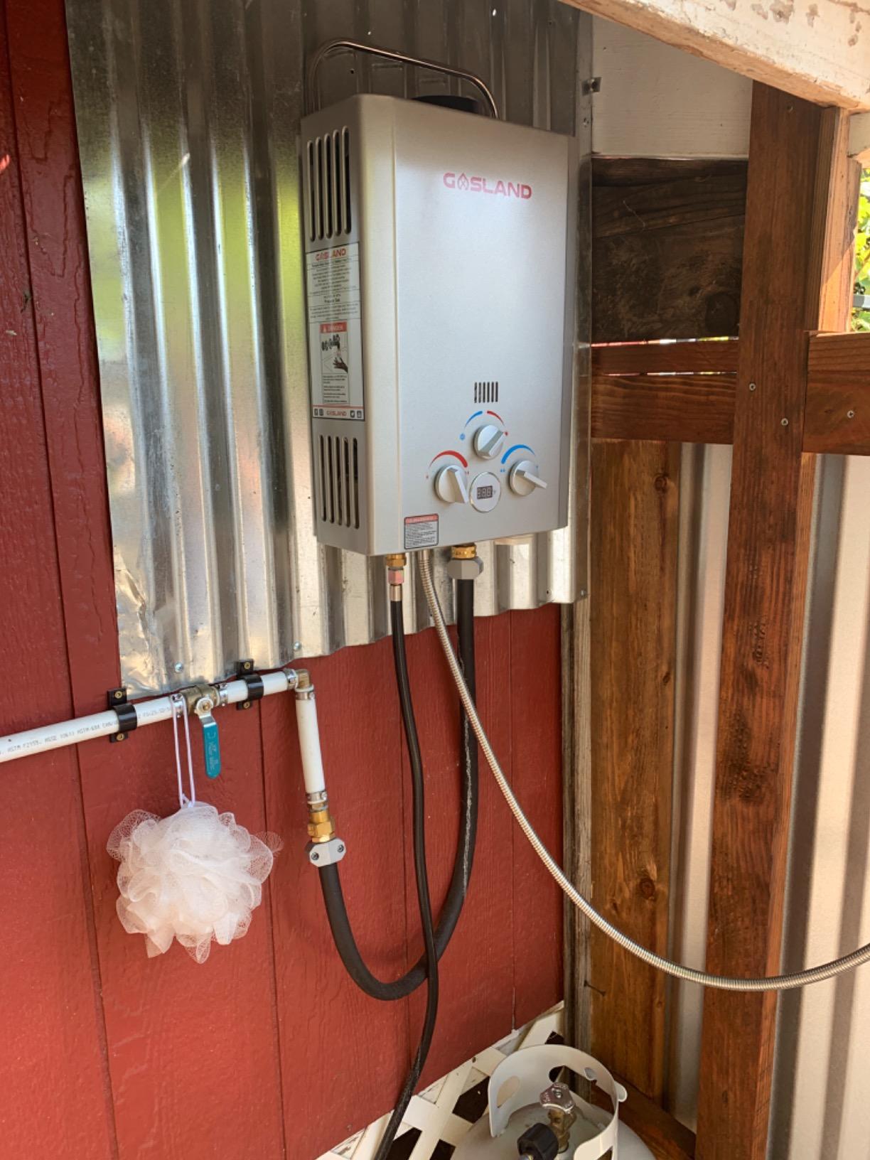 GASLAND Goshower G5 Pro Portable Propane Tankless Water Heater – 1.32 GPM, 34,000 BTU, With Water Pump & Strainer, Ultra-Slim 5L for Camping, Off-Grid, Outdoor Shower customer photo 1