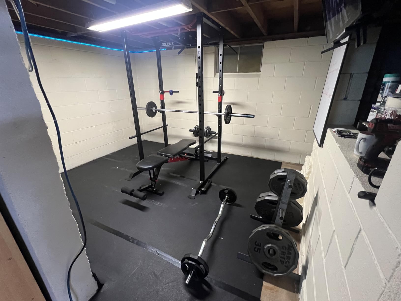 JELENS S11 Power Cage, 2000LB Multi-Function Power Rack with LAT Pulldown, Squat Rack with Adjustable Pulley System and Training Attachments, Weight Rack for Home Gym customer photo 2