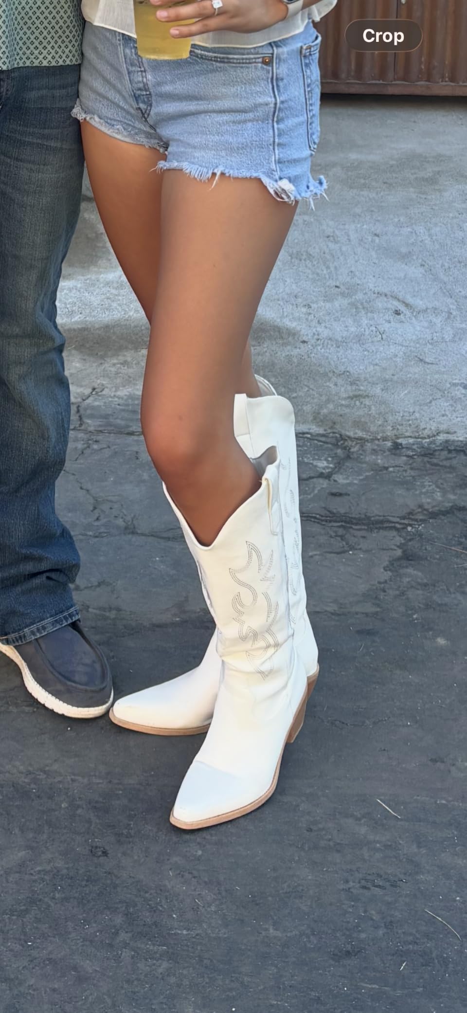 Pasuot Western Cowboy Boots for Women - Knee High Wide Calf Cowgirl Boots, Slip On Pointed Toe Chunky Heel Fashion Retro Classic Pull On Tall Boot for ladies Party concert customer photo 2