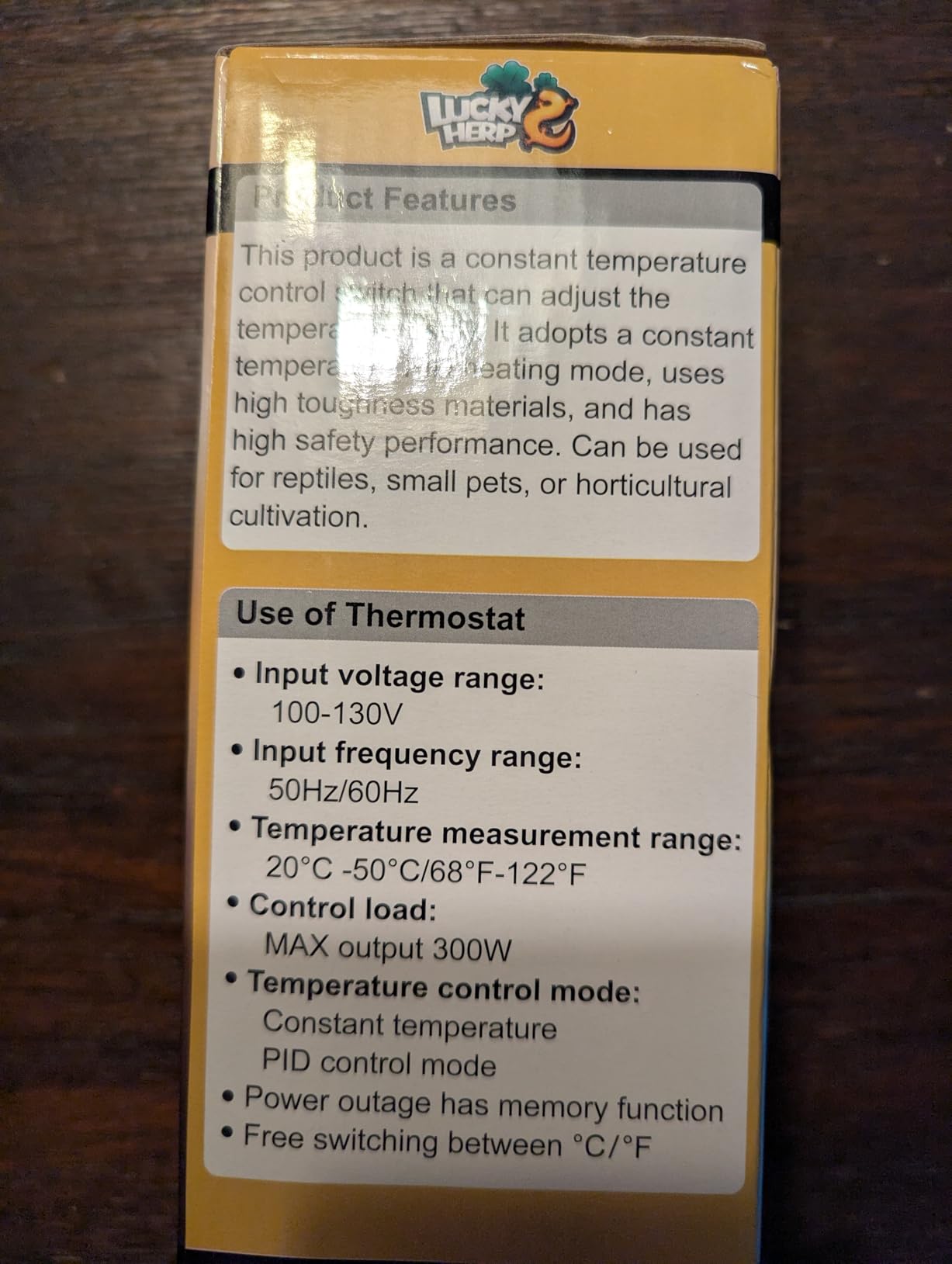 LUCKY HERP Reptile Dimming Thermostat, PID Heat Lamp Temperature Controller with LED Digital Screen for Reptile Heat Lamp Heat Mat & Heaters, Support ℉/℃, Memory Function customer photo 1