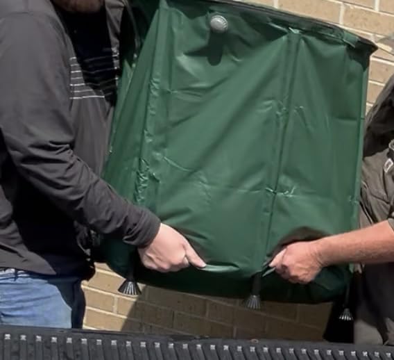 SKM Collapsible Rain Barrel, Anti-Leak 1000D 3-Layer PVC, 53 Gallon, Green customer photo 2