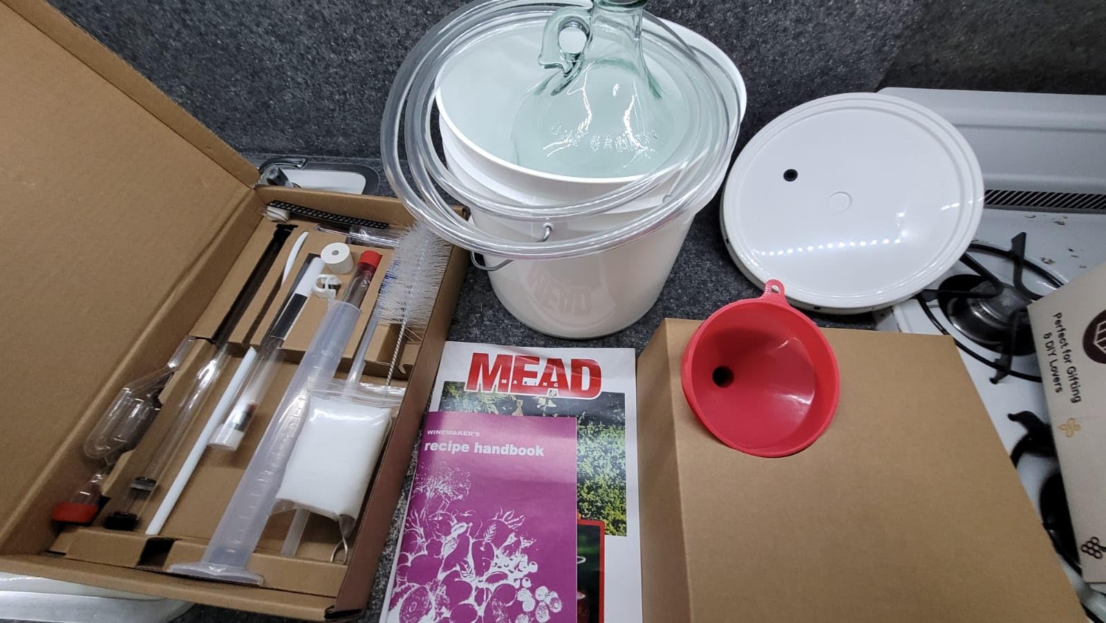 Wine Making Kit & Mead Making Kit | Complete Home Brewing Kit for Beginners & Experts - Includes Glass Carboy, Fermenter, Hydrometer, Siphon, Airlock & More | DIY Wine Brewing Equipment customer photo 2