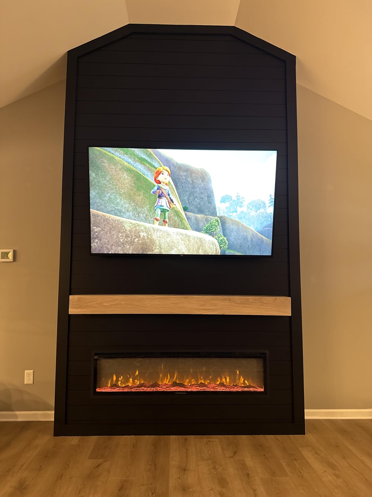 Westinghouse 60 Inch Electric Fireplace Heater, Compatible with Alexa & Google Home, Wall Mount or in-Wall Recessed Fireplace Insert, 24 Hour Timer, Color Changing Flames, 750W/1500W Indoor Heater customer photo 1