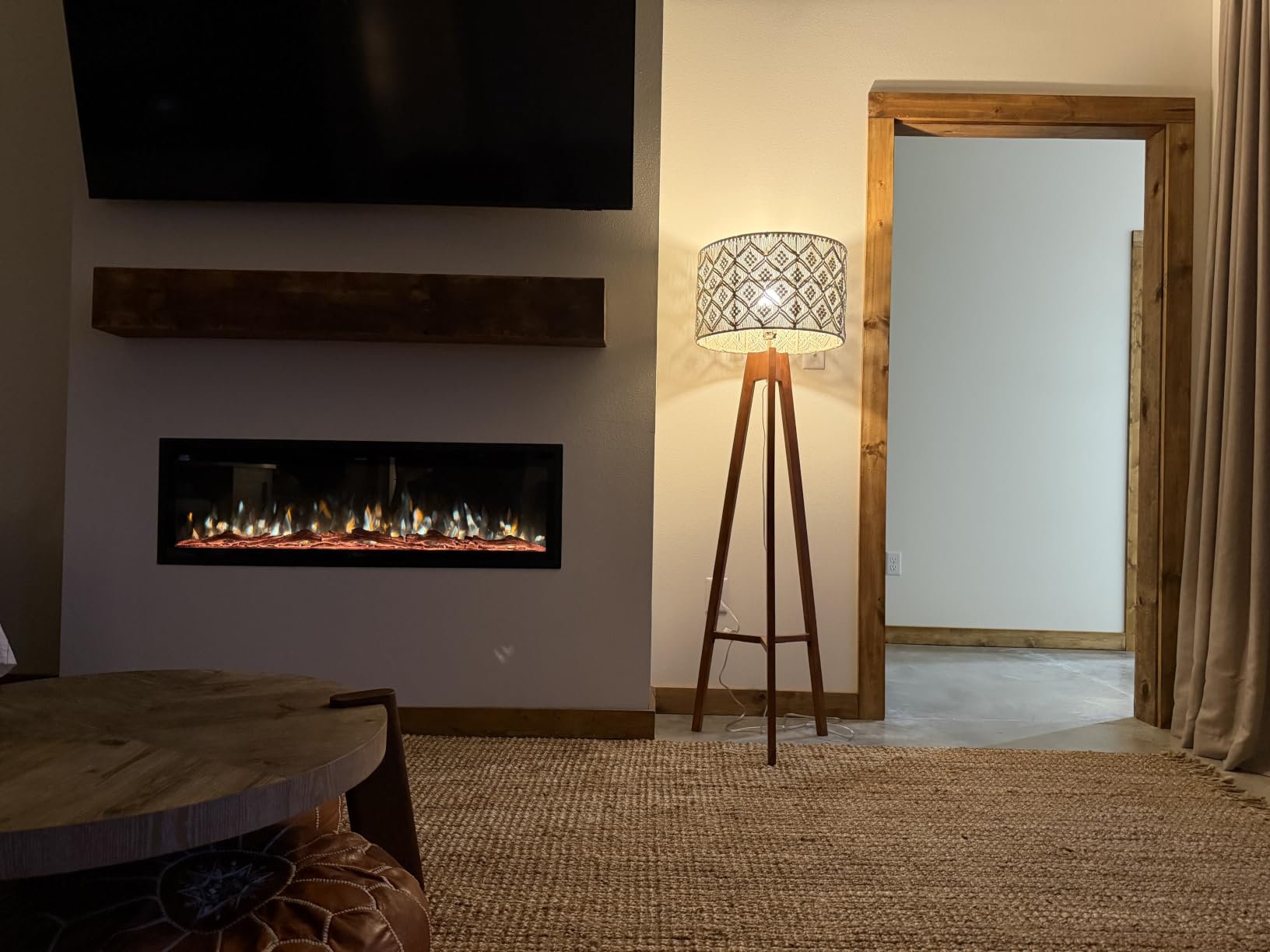 Westinghouse 60 Inch Electric Fireplace Heater, Compatible with Alexa & Google Home, Wall Mount or in-Wall Recessed Fireplace Insert, 24 Hour Timer, Color Changing Flames, 750W/1500W Indoor Heater customer photo 2