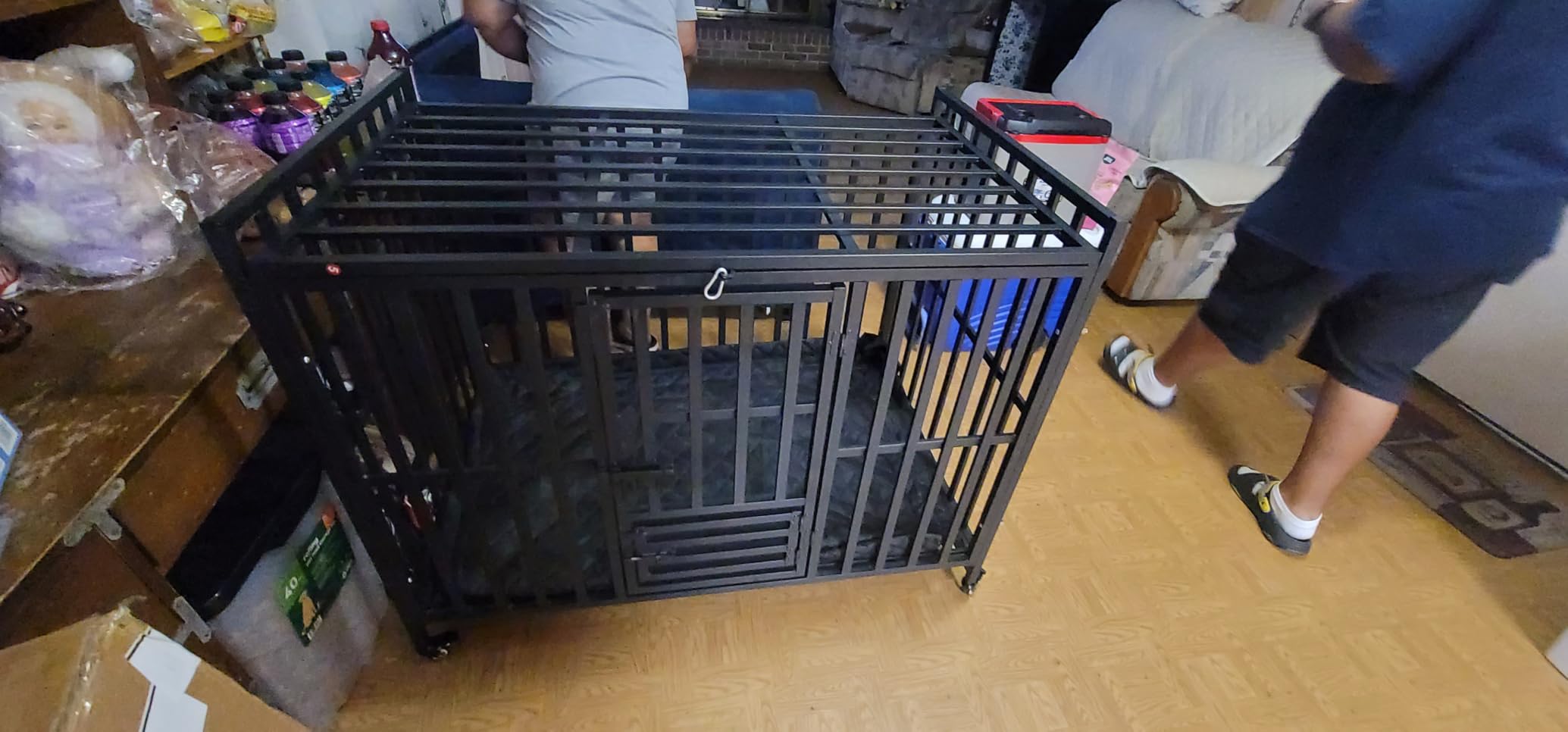 Heavy Duty Dog Crate, 49'' Large Indestructible Cage for High-Anxiety Dogs customer photo 2