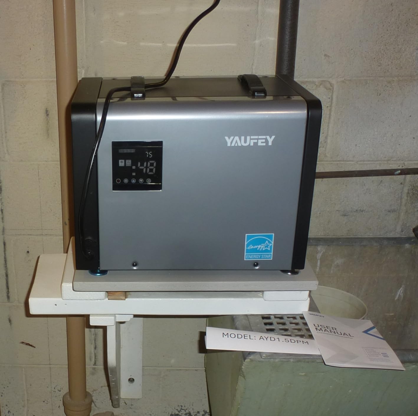 Yaufey 70 Pints Energy Star Commercial Dehumidifier with Pump for 5000 Sq. Ft. Crawl Space, Basement, Industrial, 10-90% RH Humidity Control, 24/7 Continuous Drainage, TUV Certified, 5-Year Coverage customer photo 2