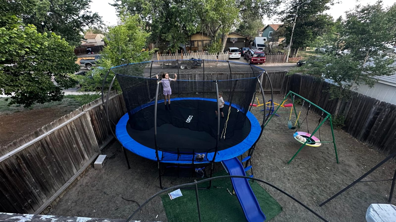 ORCC Kids Trampoline Outdoor 8FT 10FT 12FT 14FT 15FT 16FT with Enclosure, Non-Slip Ladder & Anti-Rust Coated Frame, 1200LBS Weight Capacity Recreational Backyard Large Trampoline for Kids & Adults customer photo 1