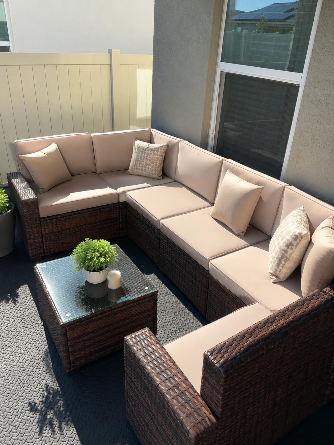 UDPATIO Outdoor Furniture 8-Piece Wicker Patio Set with 44