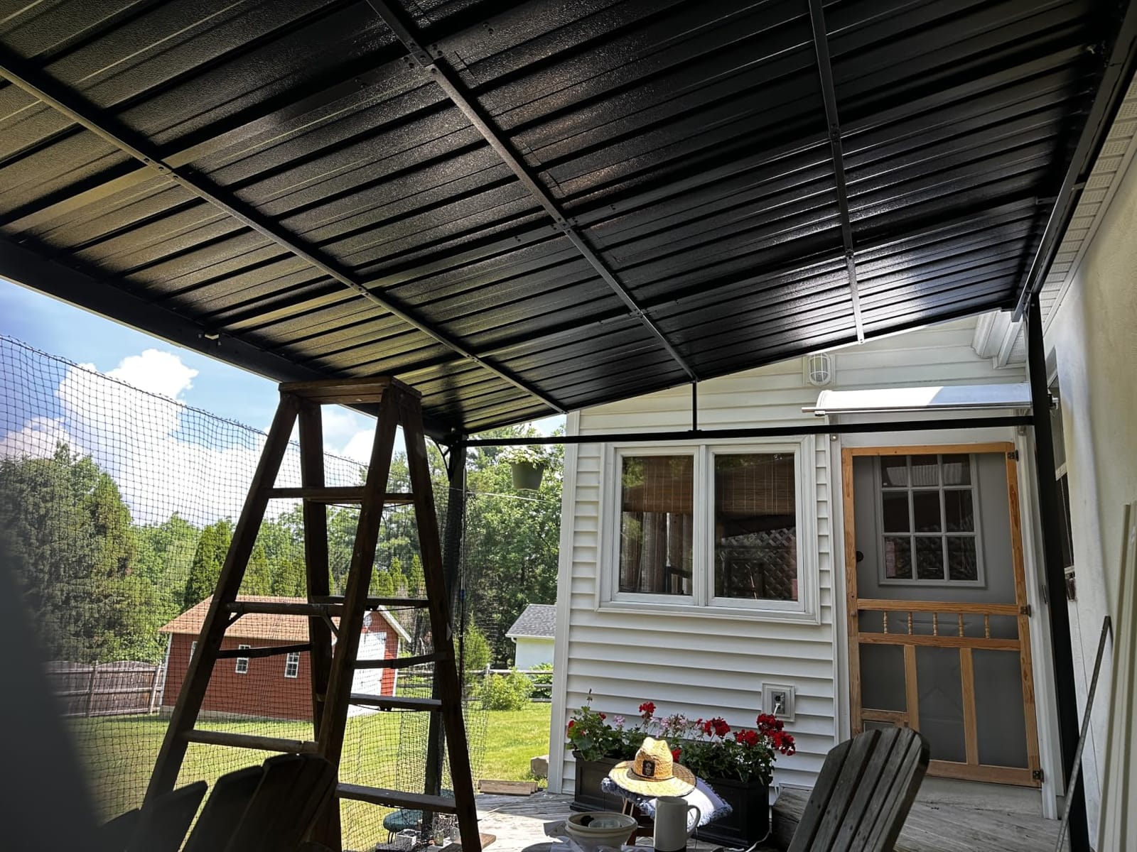 Aoxun 10' x 14' Lean to Gazebo Pergola with Sloping Roof for Patio, Black customer photo 1