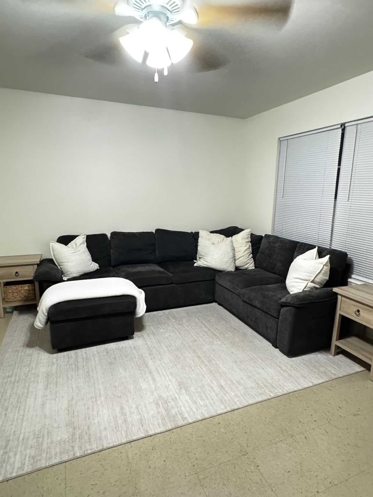 108'' Modular Sectional Sofa with Pull Out Bed, Sleeper Sofa, Dark Gray customer photo 1