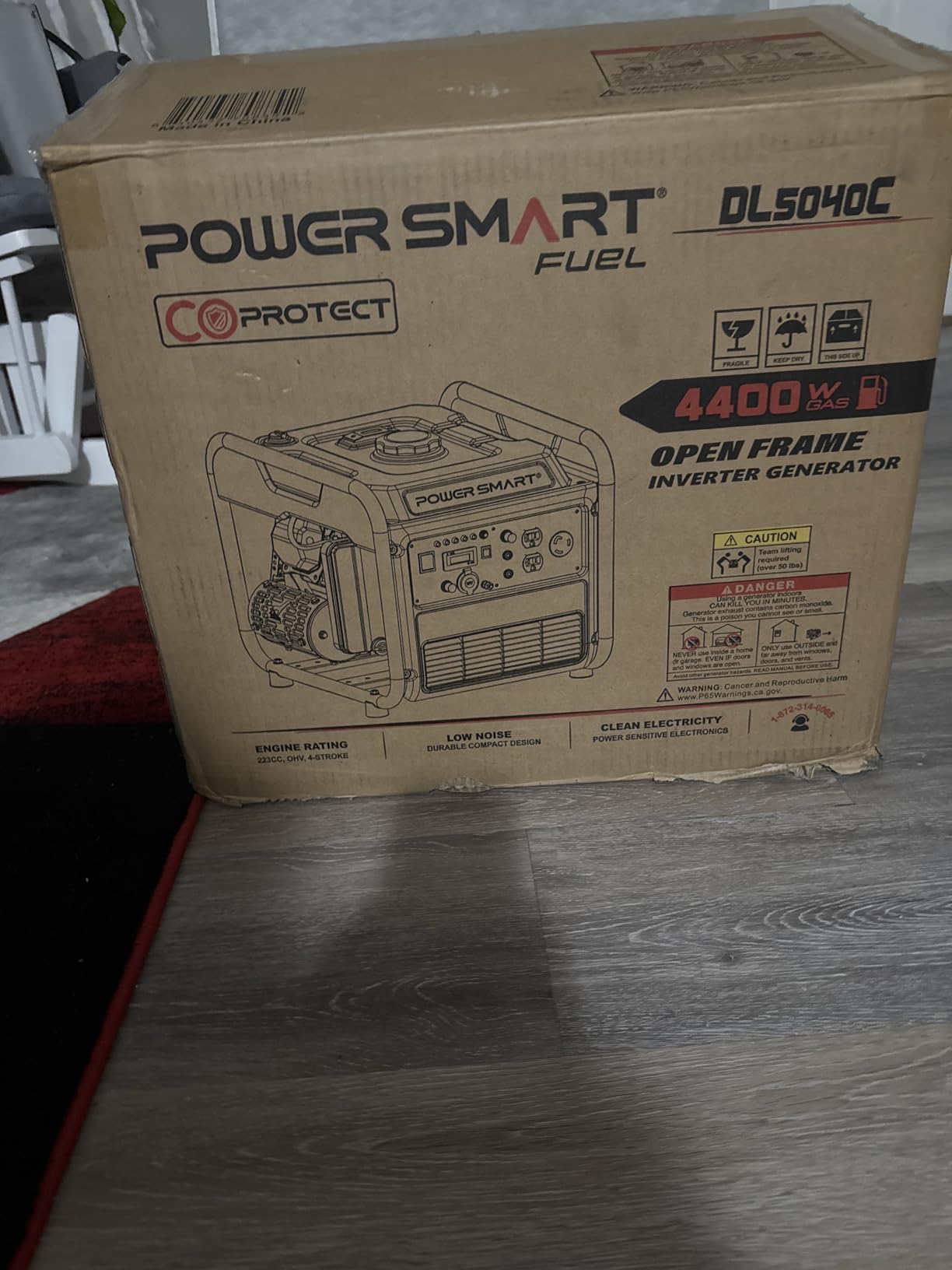 PowerSmart 4400-Watt Dual Fuel Portable Inverter Generator, PowerSmart Gas Powered, CO-Sensor, Lightweight & Quiet for Home Use and Emergency Backup, Camping, EPA Compliant, Black customer photo 2