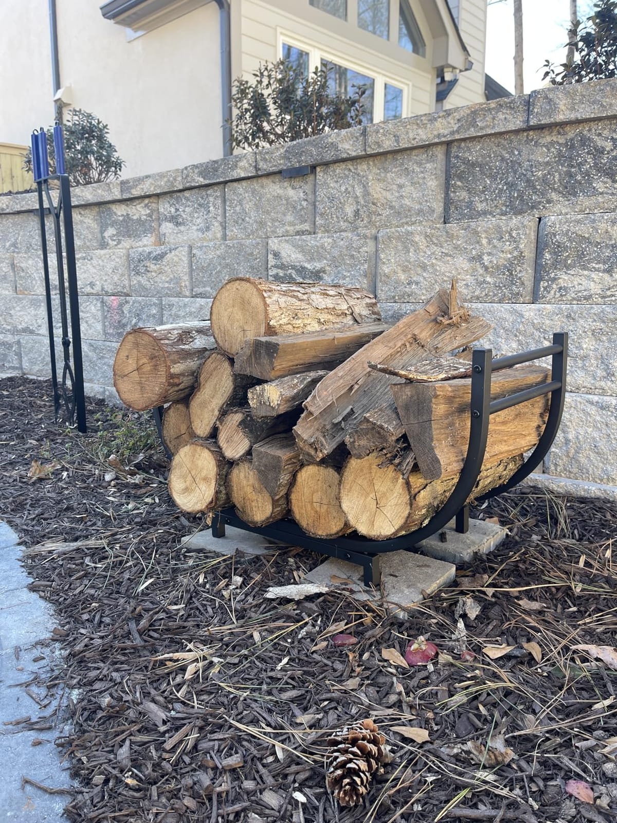 facka 40 Inch Firewood Rack Outdoor with Cover, Metal Wood Rack customer photo 2