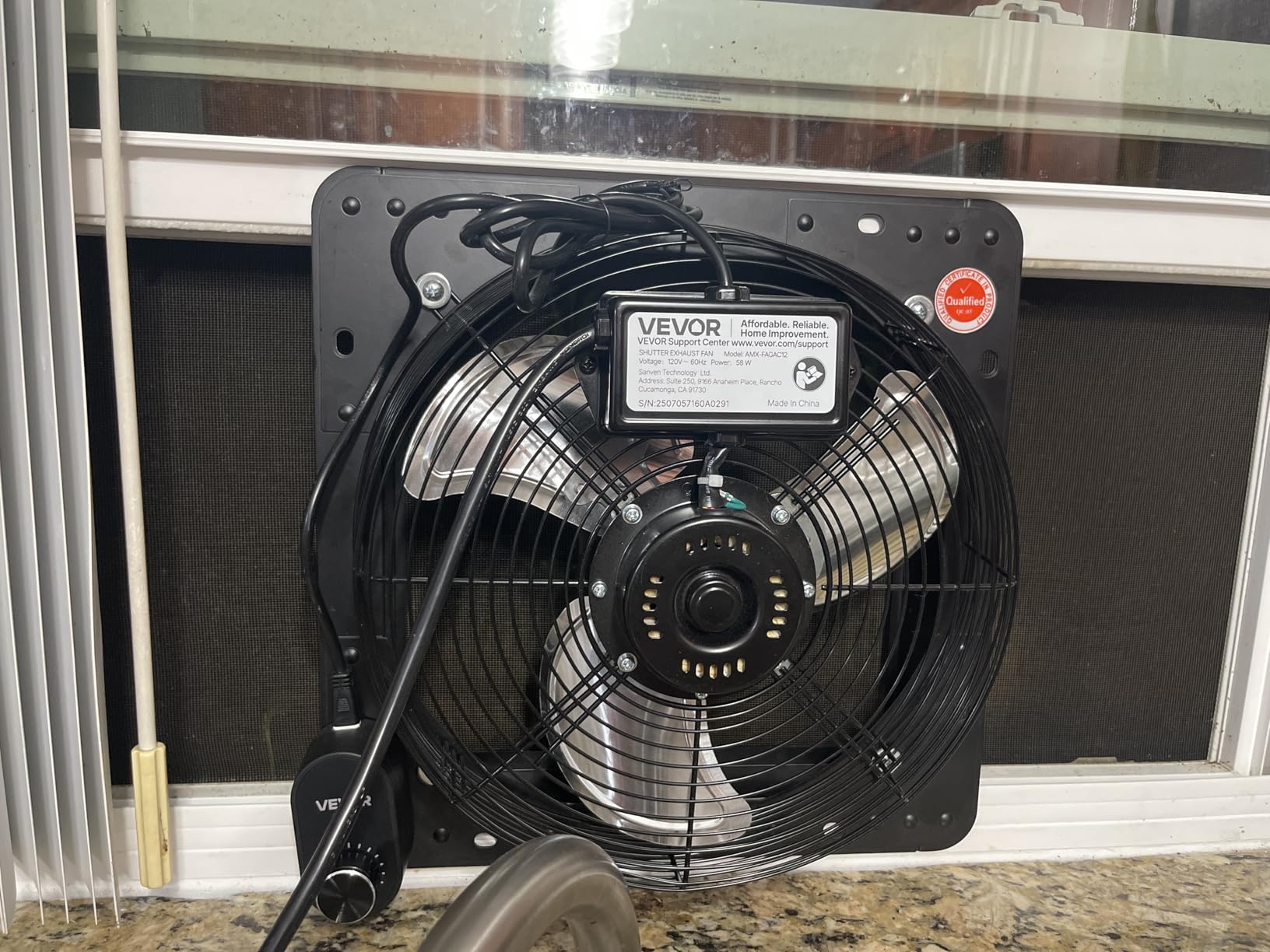 VEVOR 20'' Exhaust Fan, Wall Mounted Attic Fan with Variable Speed controller, 3000 CFM, Automatic Shutter, Ventilation and Cooling, Black customer photo 1