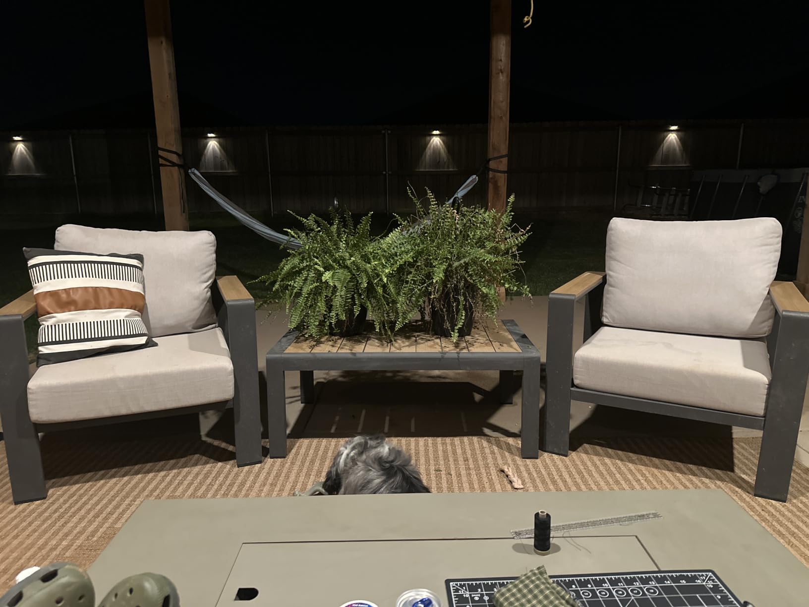 Aluminum Outdoor Patio Furniture Set with Coffee Table, 5 Piece Patio Conversation Sets, Outdoor Sectional Furniture for Porch, Balcony, Yard, Gray customer photo 2