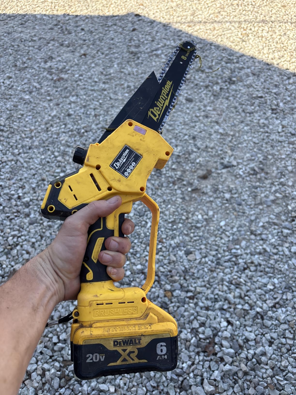 16 Inch Electric Chainsaw Compatible with Dewalt 20V/60V MAX Battery (Tool Only), Brushless Cordless Chainsaw with Auto Oiler, Battery Level Screen, 3 Chains, Handheld Pruning Saw for Tree Branch customer photo 2