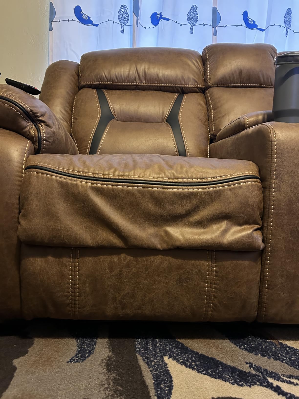 EBELLO Manual Reclining Sectional Sofa for Living Room, L-Shaped Sectional Corner Reclining Sectional Couches Home Furniture Set with Center Console, Hidden Cup Holders and Storage, Brown customer photo 2