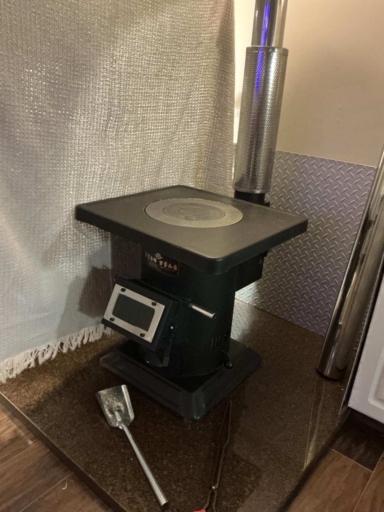 Indoor Wood-Burning Heating Stove, Thickened Cast Iron Rural Heating Stove,View Window,Wood Burning Stove With Chimney Camp Stove customer photo 2