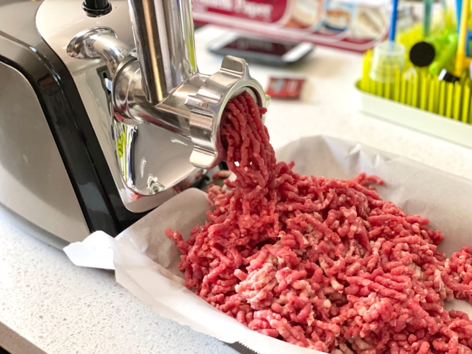 AAOBOSI Electric Meat Grinder, 2800W Max Meat Mincer & Sausage Stuffer, 2 Blades, 3 Grinding Plates, Kubbe Kit, Stainless Steel Food Grinder for Home Kitchen (Stainless Steel) customer photo 2