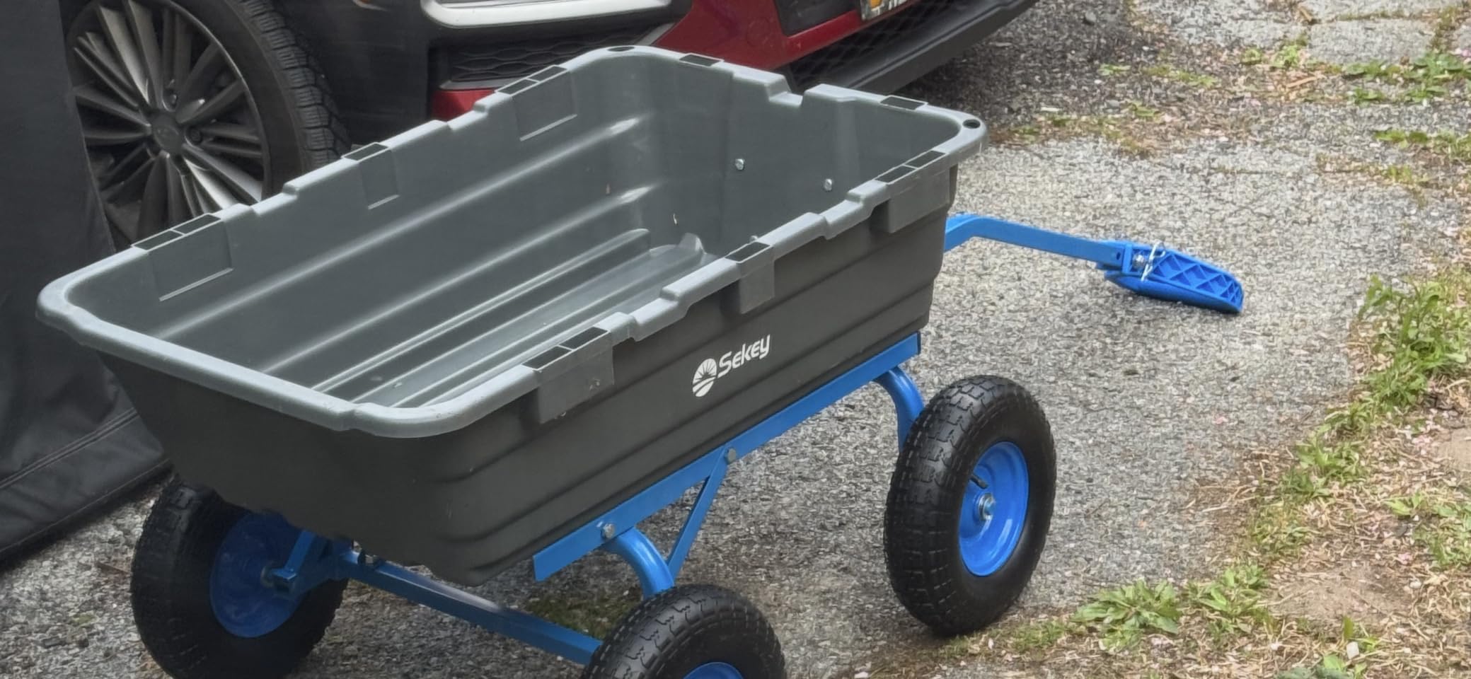 Sekey Garden Dump Cart, 1400 lb Capacity, Towable, 10 in Tires customer photo 2
