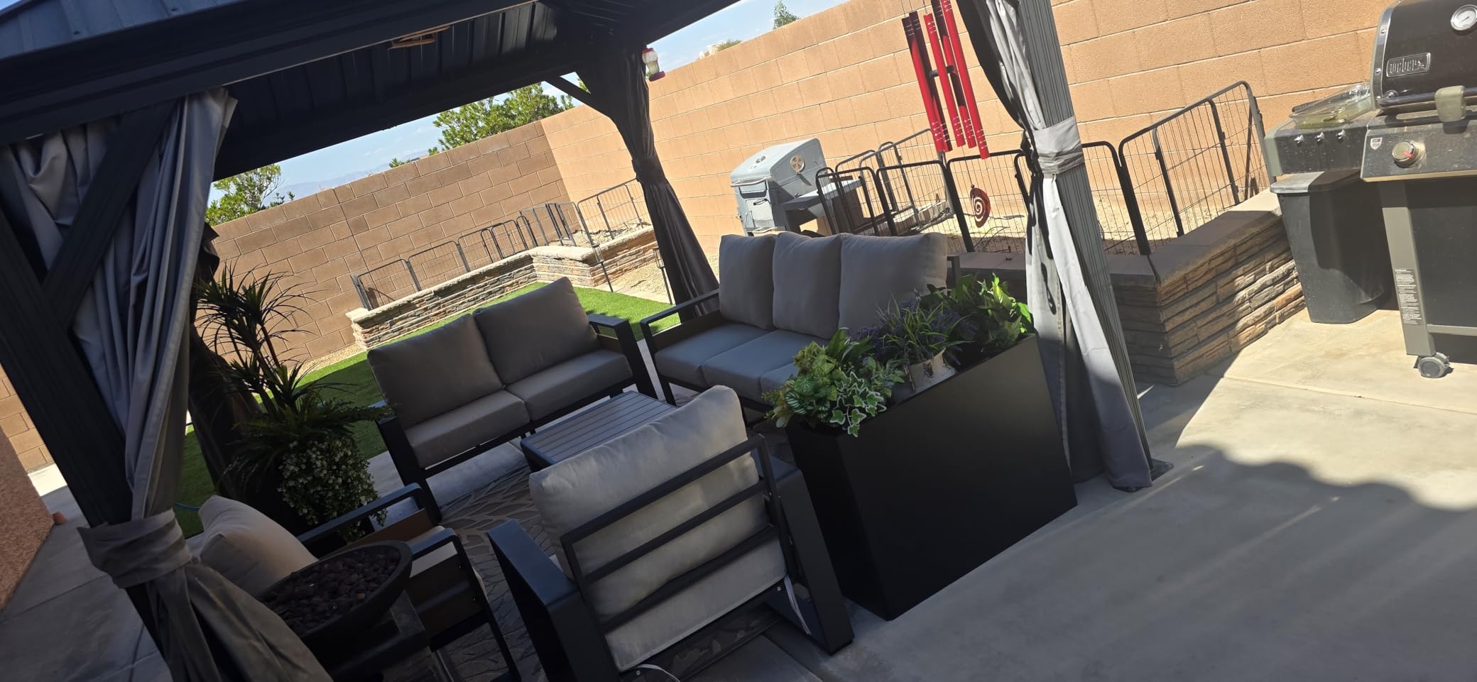 Aoxun Aluminum Patio Furniture Set, 5 Piece Luxury Outdoor Sectional with 6