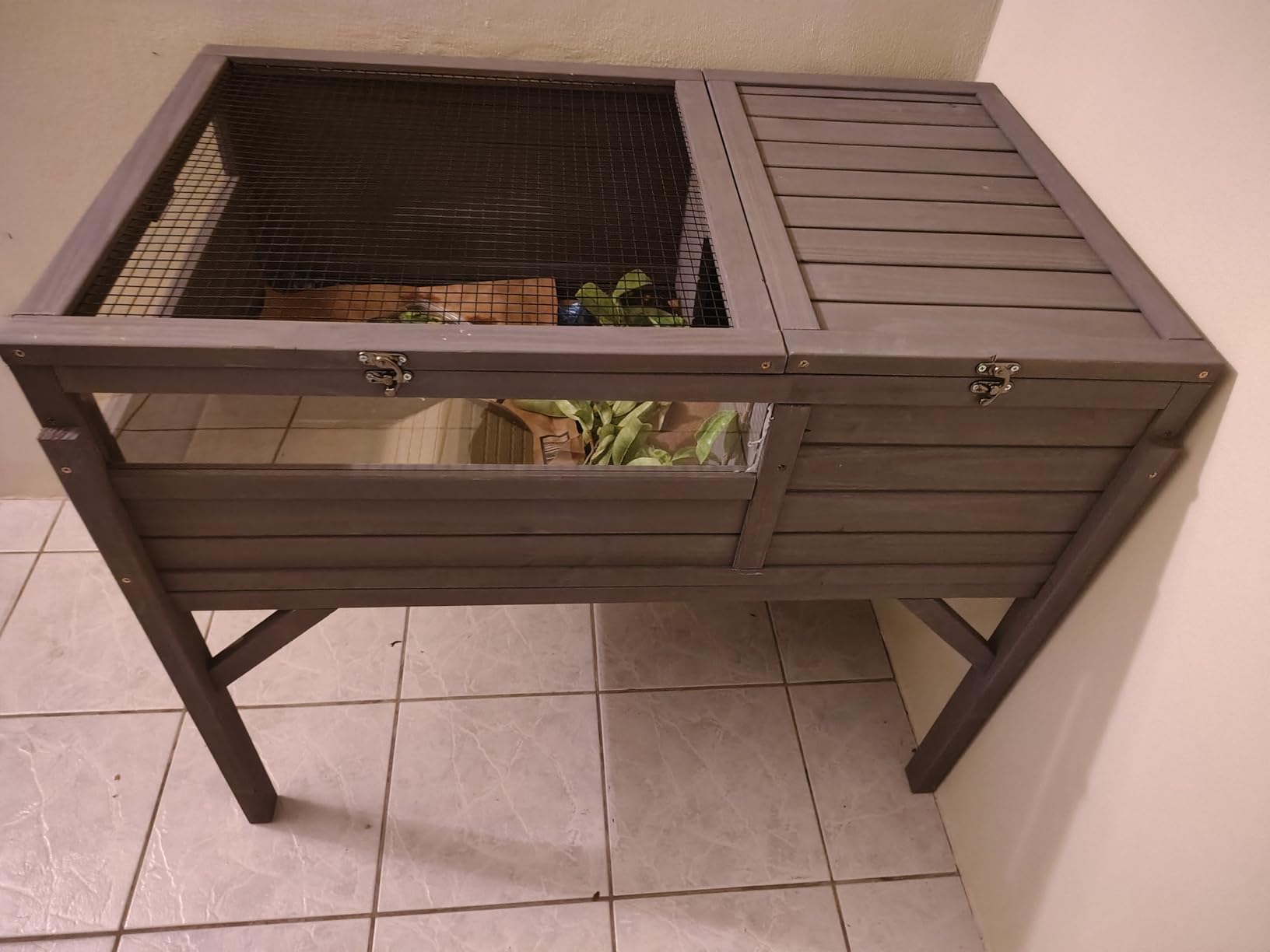 Aivituvin Tortoise Habitat Turtle Enclosure, Wooden Tortoise House Reptile Cage for Small Animals, Reptile Tank with Large Storage Shelf customer photo 2
