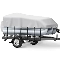 Pontoon Boat Cover 22-24 ft, 1200D Heavy Duty Waterproof Trailerable Cover for Pontoon Boats Up to 8.5 ft Beam, 16 Straps, Elastic Hem & Outboard Motor Cover, Black customer photo 1