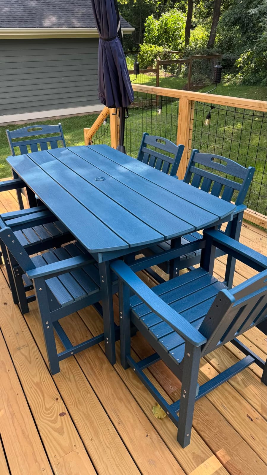 HDPE Outdoor Patio Dining Table & 6 Chairs Set, 2