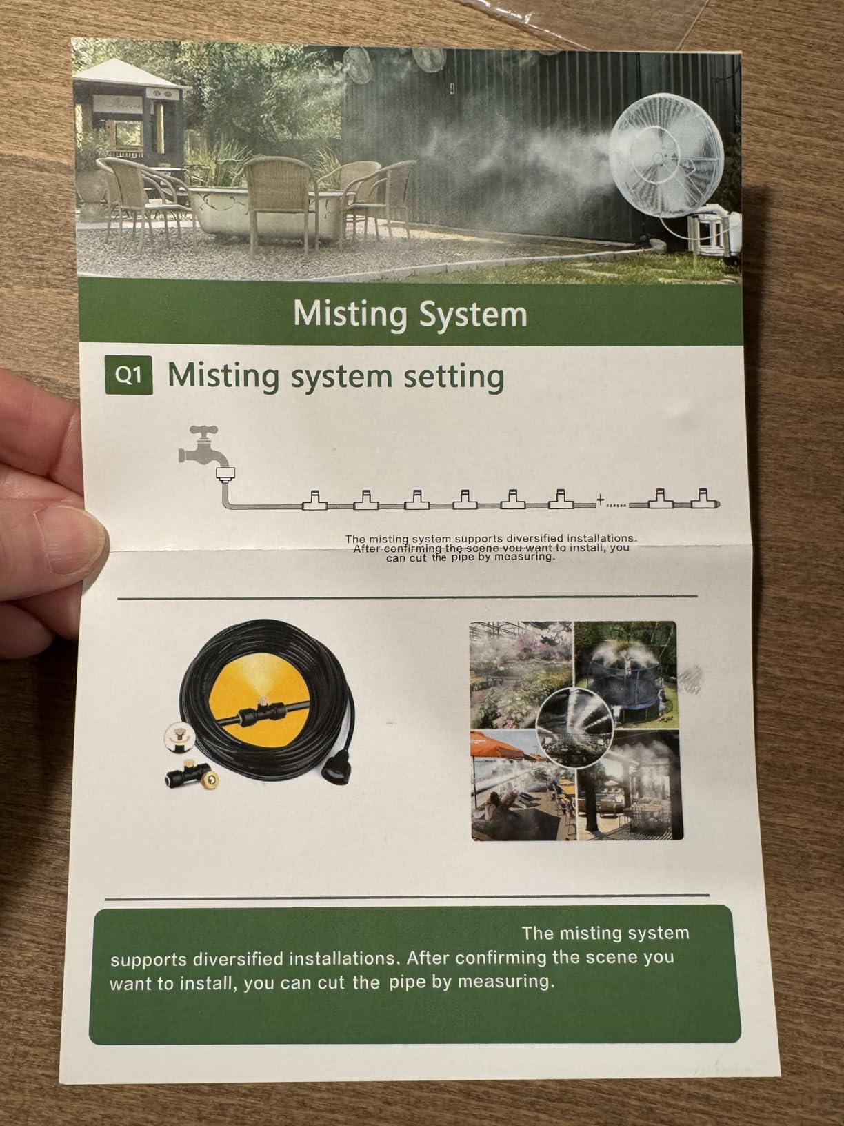 Mellbree Misters for Outside Patio 100FT/30M, Pre-Assembled Misting Cooling System with 30 Brass Nozzles & 3/4
