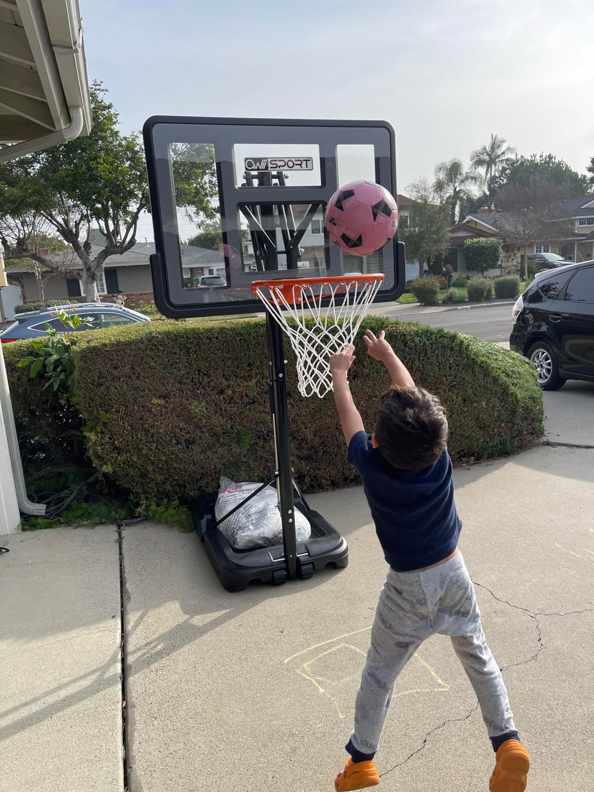 Basketball Hoop 40/44/48 Inch Impact Backboard 4.8-10FT Height Adjustable customer photo 2