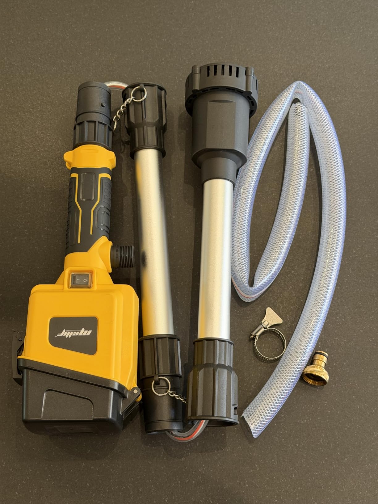 Brushless Stick Water Transfer Pump Compatible with DeWalt 20V MAX Battery (TOOL ONLY), 720 GPH Submersible Pump, 27.5’’ Detachable Shaft, 3/4’’ Outlet, 1m Hose, Sediment Filter for Rain Barrel, Pond customer photo 1