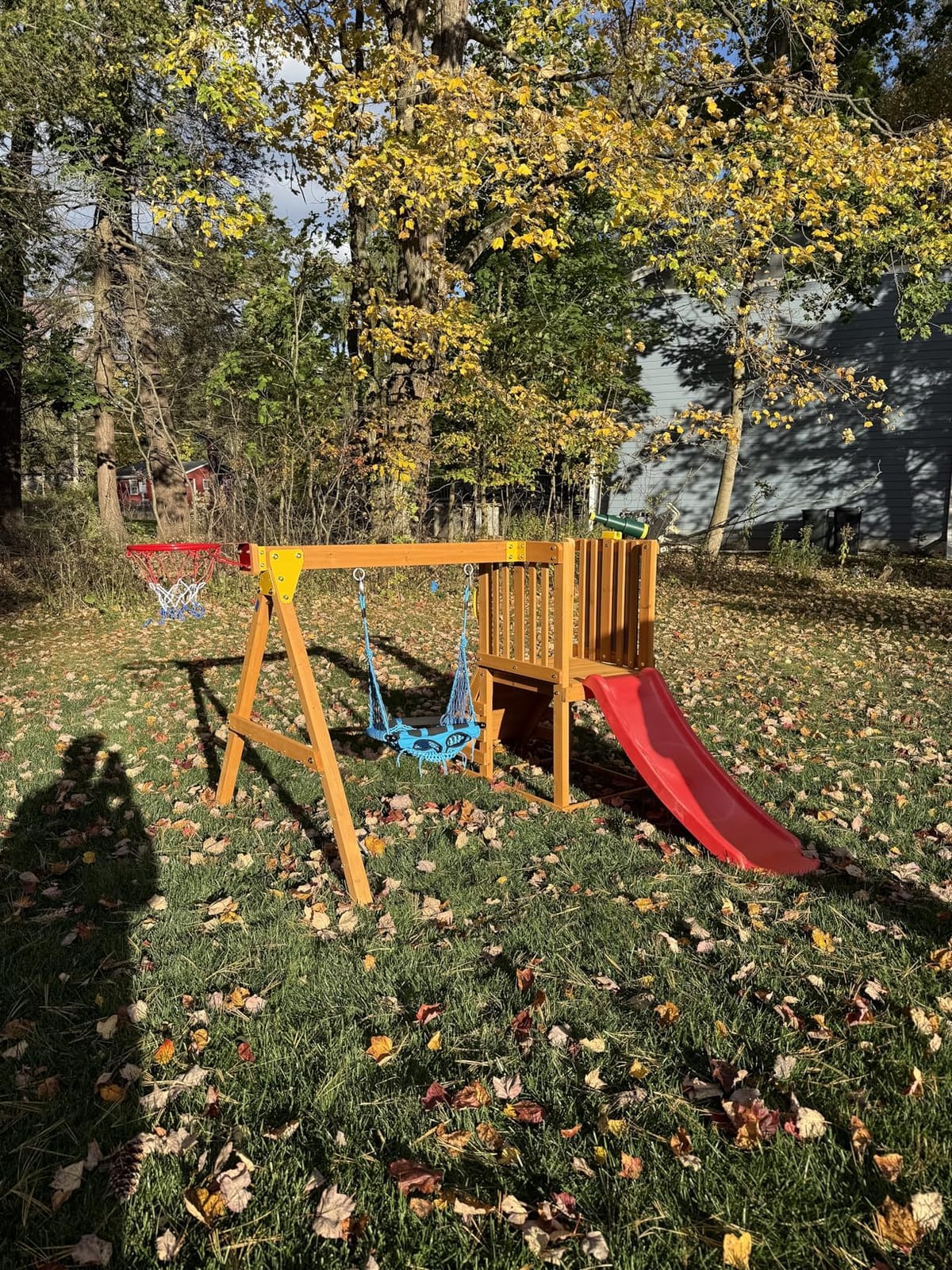 SUNIBOXI Wooden Swing Sets for Backyard, for Ages 3-8 customer photo 1