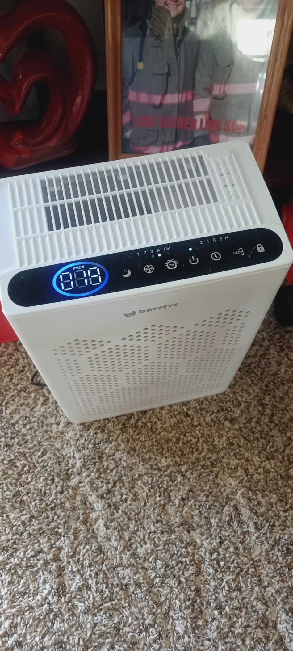 DAYETTE Air Purifiers for Home Large Room Up to 2400 Ft² with HEPA 14 Filter, Pet Air Purifier with Washable Prefilter for Bedroom with Fragrance, Air Cleaner for Smoke Dust Pets Hair Odor, White customer photo 1