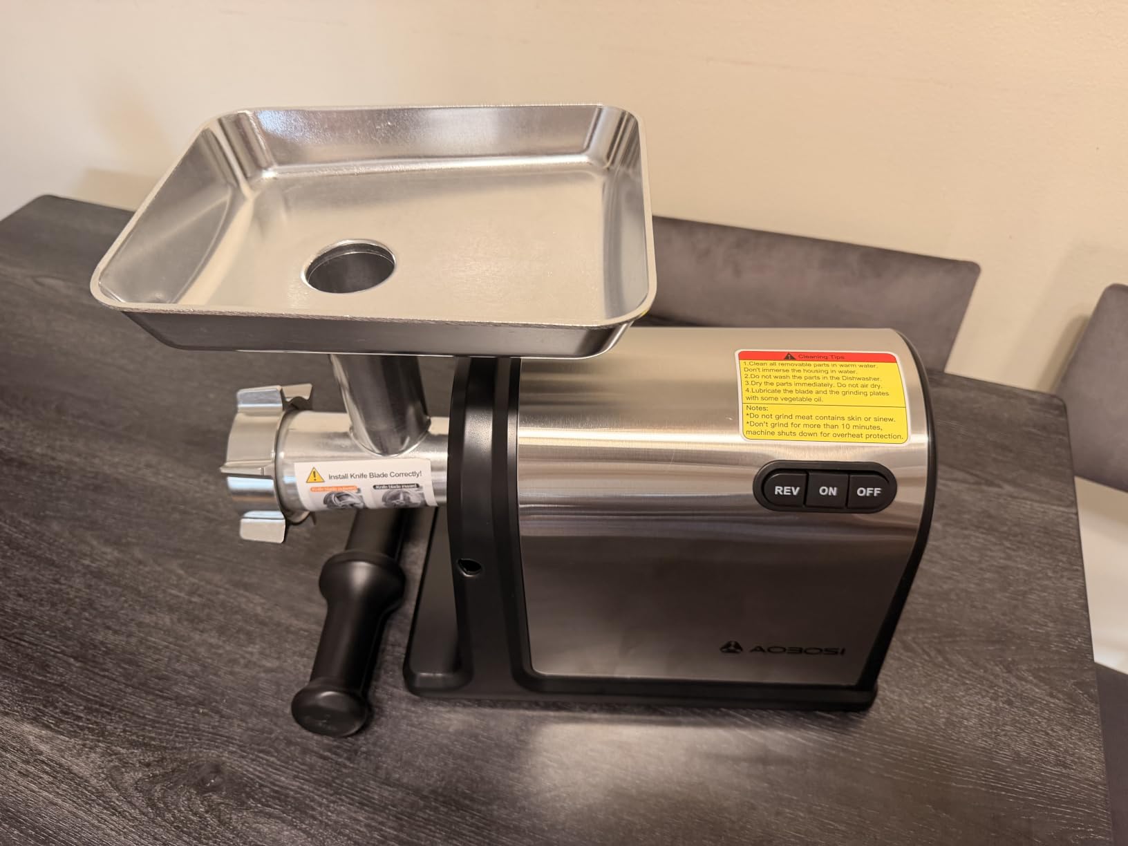 AAOBOSI #12 Heavy Duty Meat Grinder, 3000W, Built for Hunting & Wild Game customer photo 1