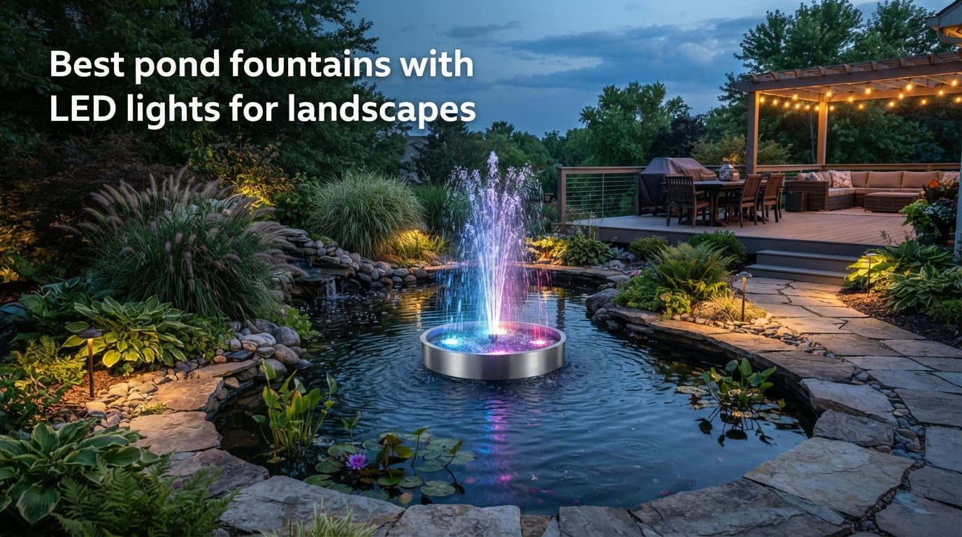 Best pond fountains with LED lights for landscapes