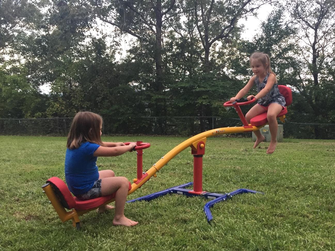 Gym Dandy Spinning Teeter Totter - 360-Degree Rotation Seesaw with Impact Absorbing Seats - Kids Backyard Playground Equipment, TT-360 customer photo 2