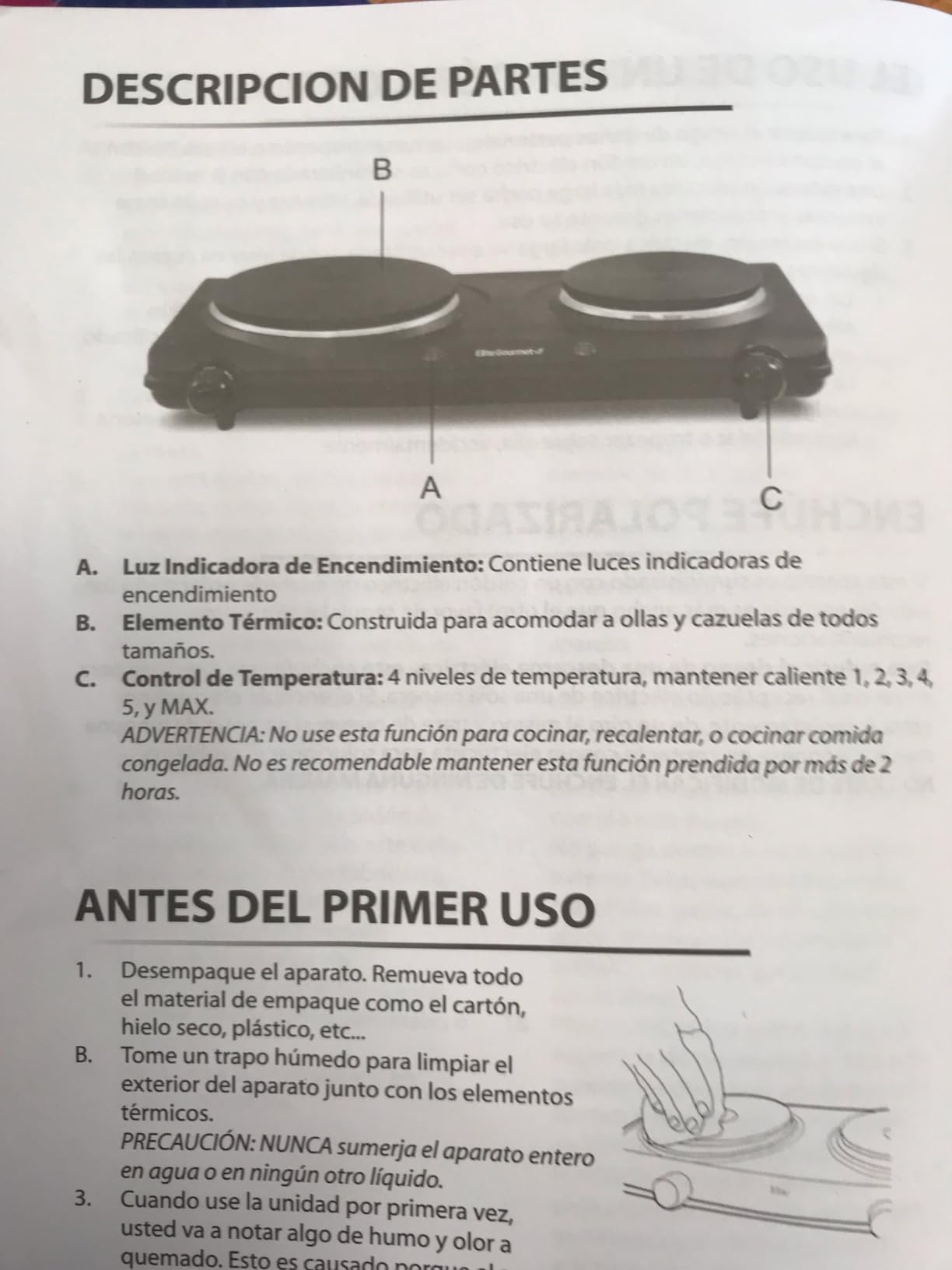 Elite Gourmet Double Cast Iron Burner, 1500W Hot Plate, Adjustable Temp customer photo 1