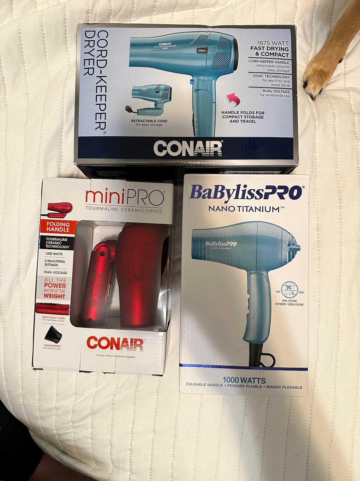 Conair Hair Dryer, Mini Pro, Travel, Folding Handle, Red customer photo 1