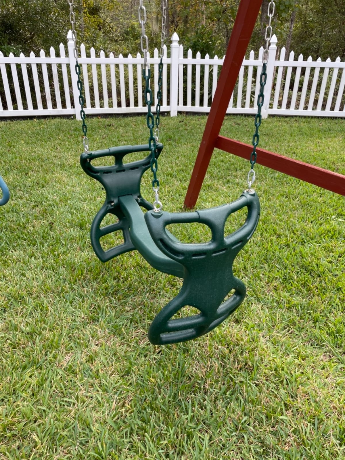 Swing-N-Slide WS 3452 Heavy Duty Two Person Dual Glider Swing, with Coated Chains to Prevent Pinching, 18