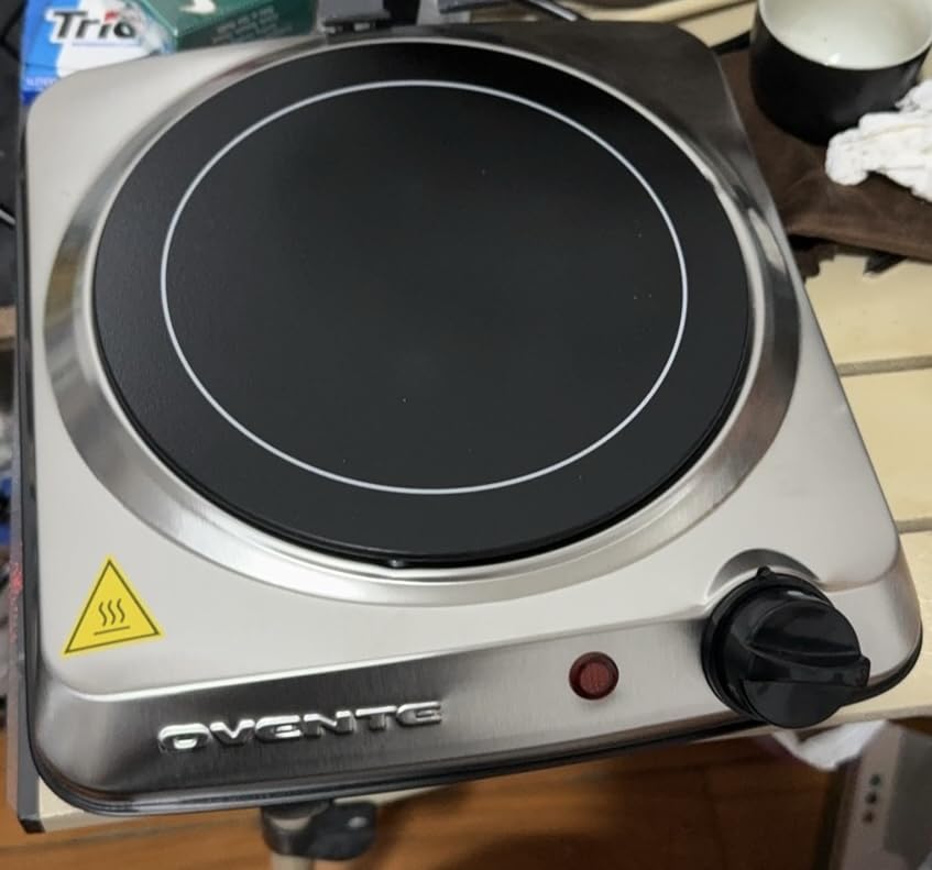 OVENTE Electric Infrared Single Burner, 1000W Hot Plate, Silver BGI101S customer photo 2