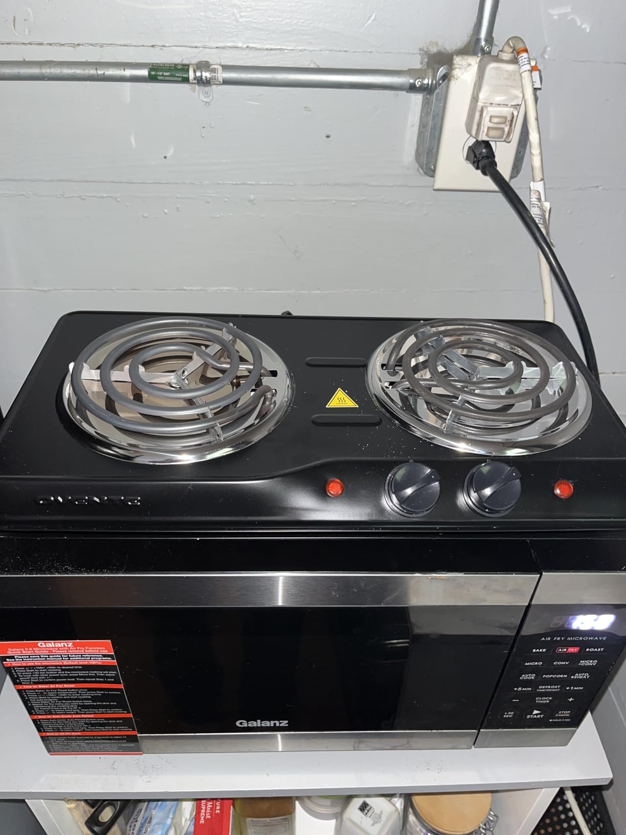 OVENTE Electric Double Burner, 1700W Coil Hot Plate, Black BGC102B customer photo 2