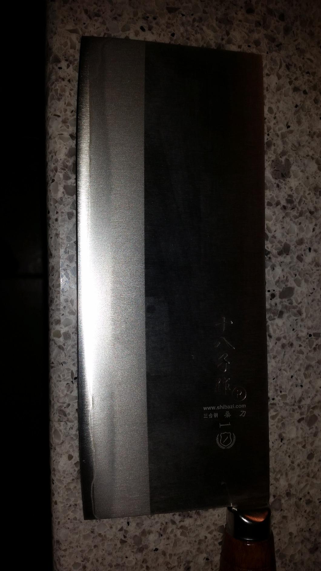 SHI BA ZI ZUO 8-inch Professional Cleaver - Stainless Steel Meat & Vegetable Knife with Non-stick Finish and Anti-slip Wooden Handle customer photo 1
