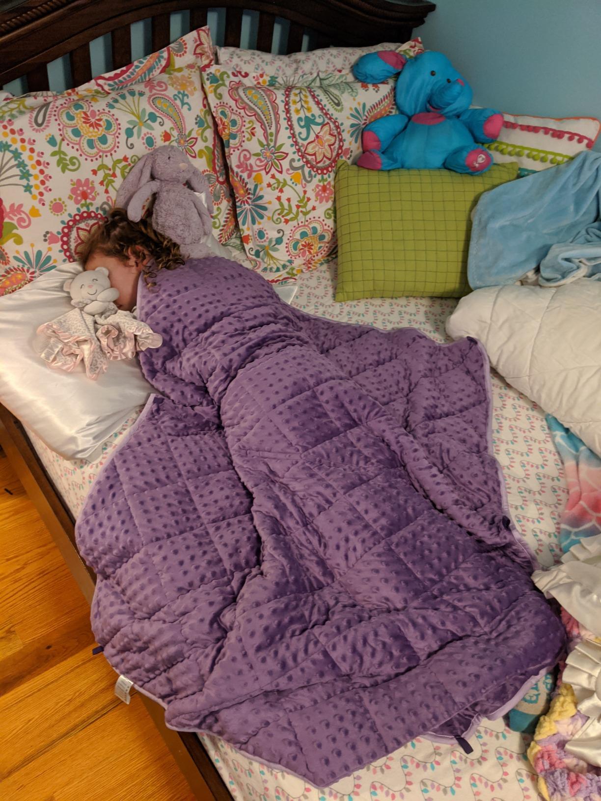 MAXTID Violet Weighted Blanket for Kids 5lbs 36inx48in for Children 30 to 70lbs Child Heavy Blanket Purple customer photo 1