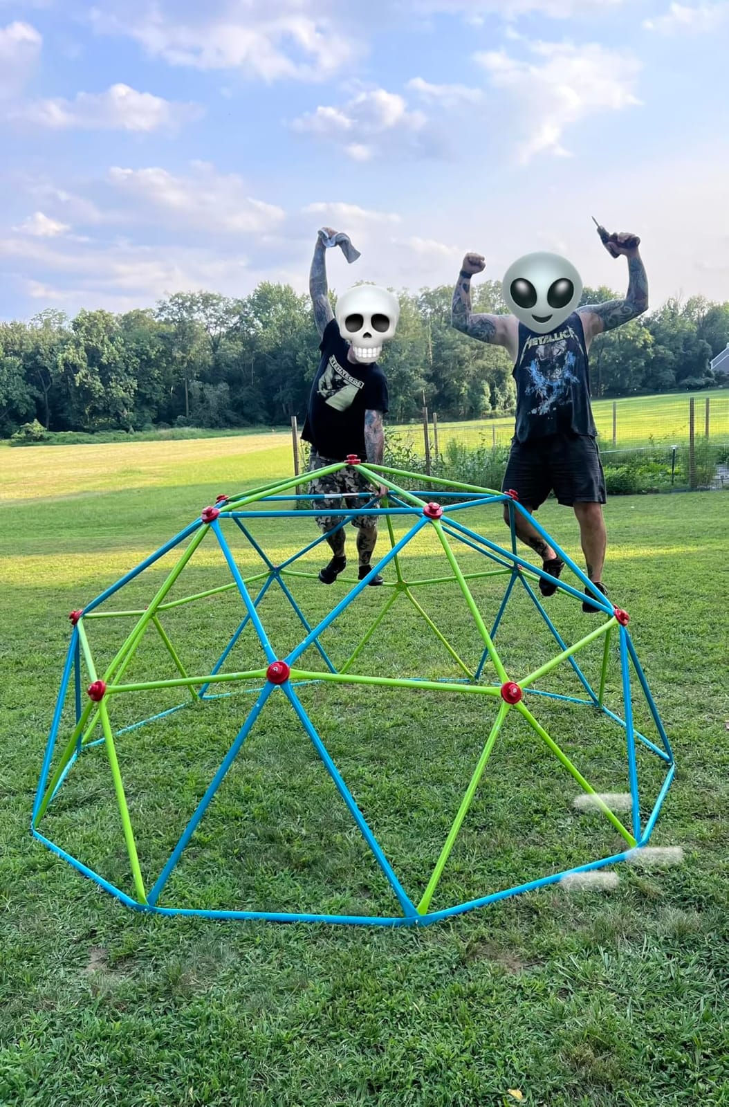 Zupapa 10FT Climbing Dome, Outdoor Jungle Gym for Kids with Climbing Grip - Geometric Dome Climber Outdoor Playset and Easy Assembly Outdoor Play Equipment for Kids (Blue, 10FT) customer photo 2