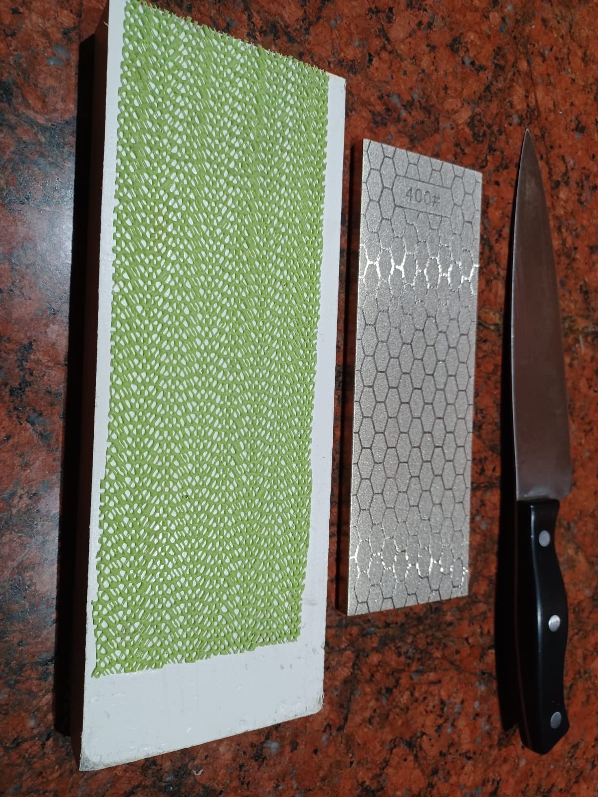 S SATC Diamond Sharpening Stone 2 Side Grit 400/1000 Diamond Plate Honing Stone 8-inch Hone Sharpener White customer photo 2